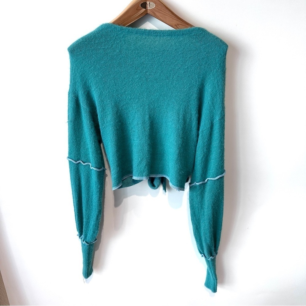 Free People Medium Got Your Back Sweater in Mint Shade Combo